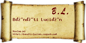Bánáti Lucián névjegykártya